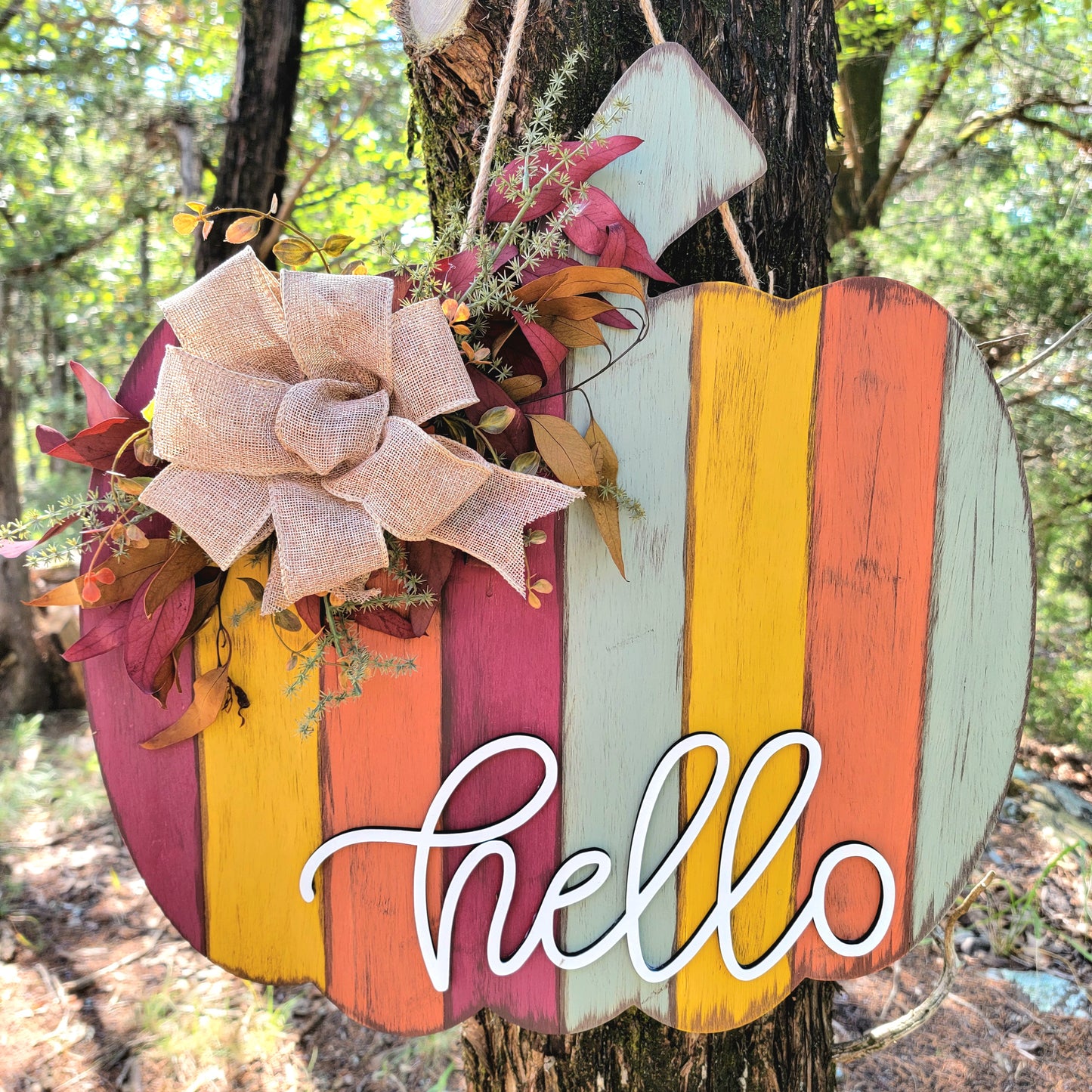 Fall Shiplap Pumpkin Round