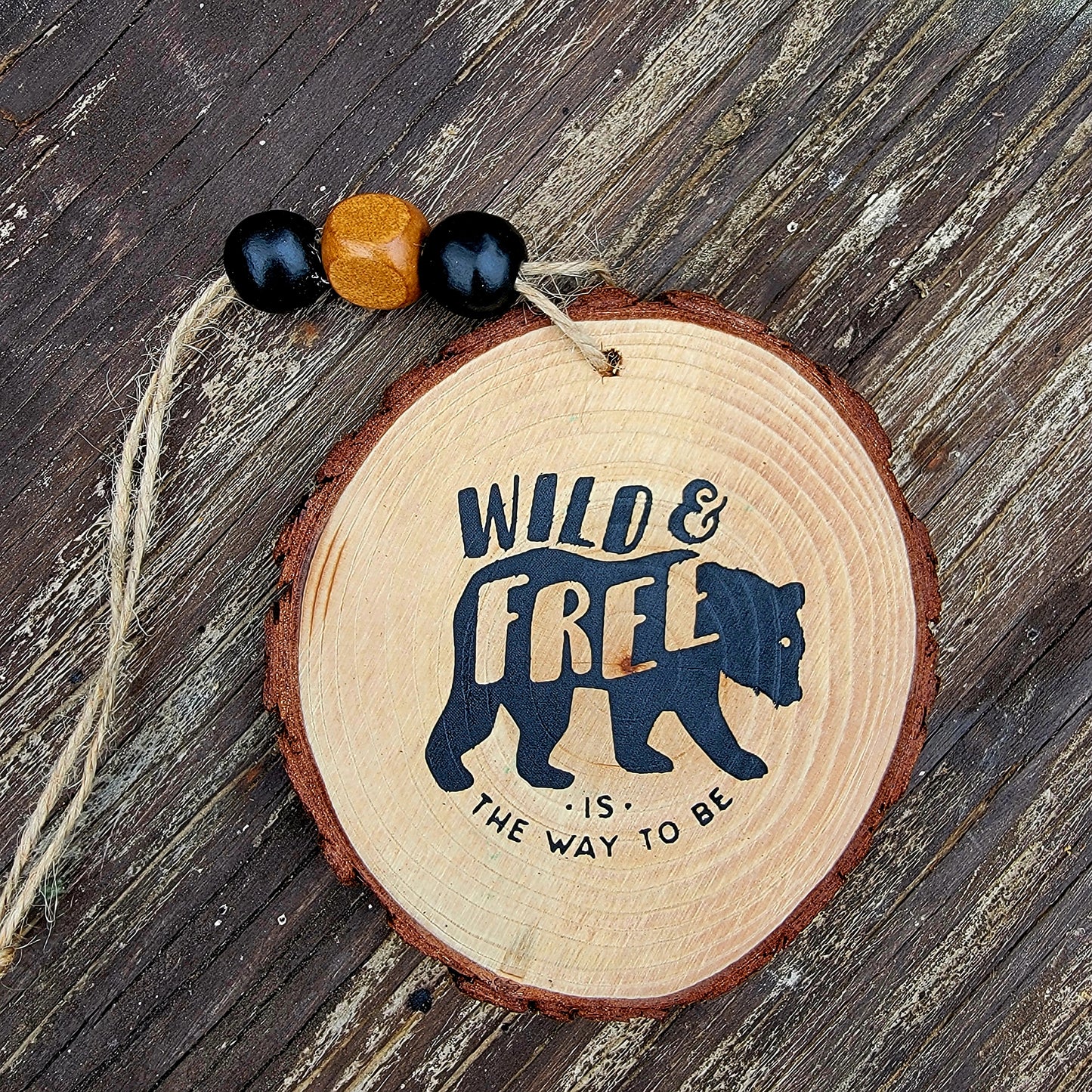 Rustic Wood Car Charms