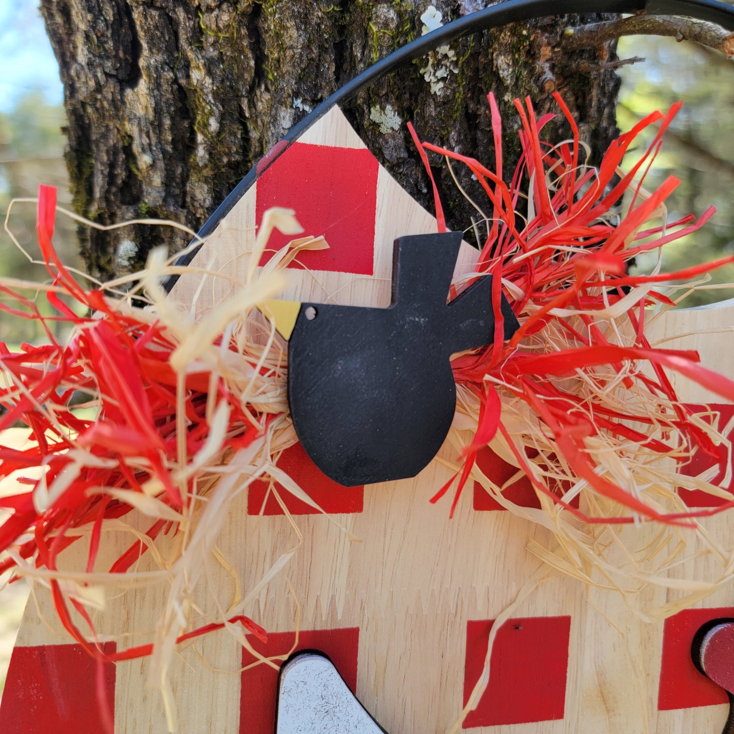 Chicken on Checked Backer