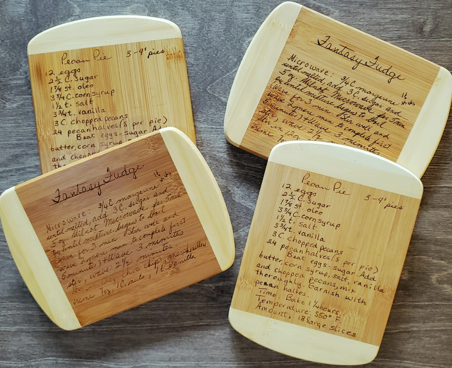 Handwriting Engraved Recipe Boards