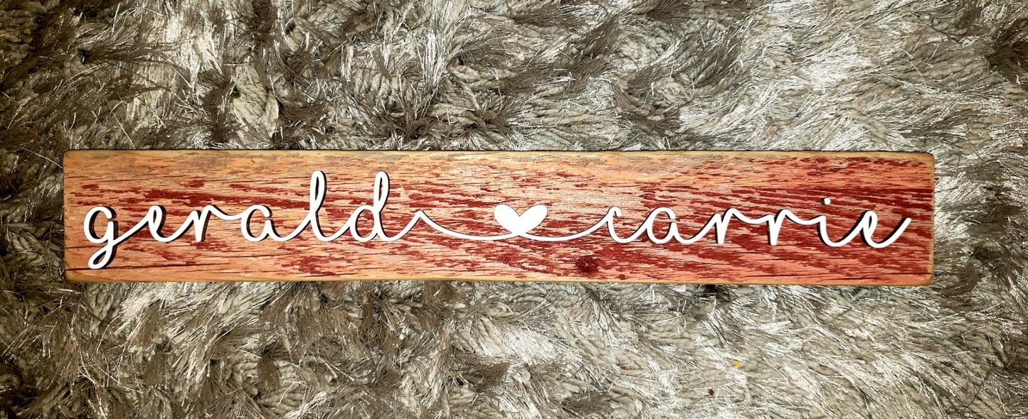 Red Barnwood w/Couples Name