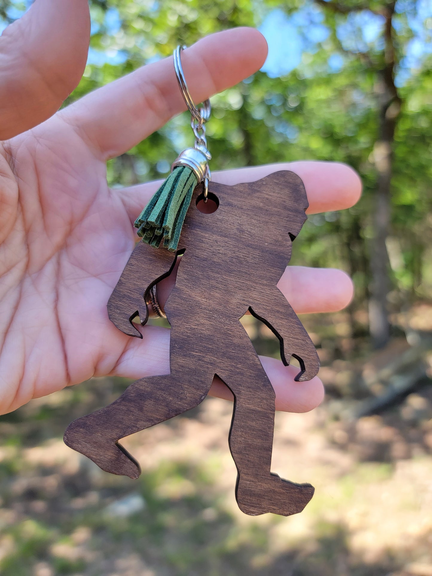 Wooden Keychain w/Boho Tassle