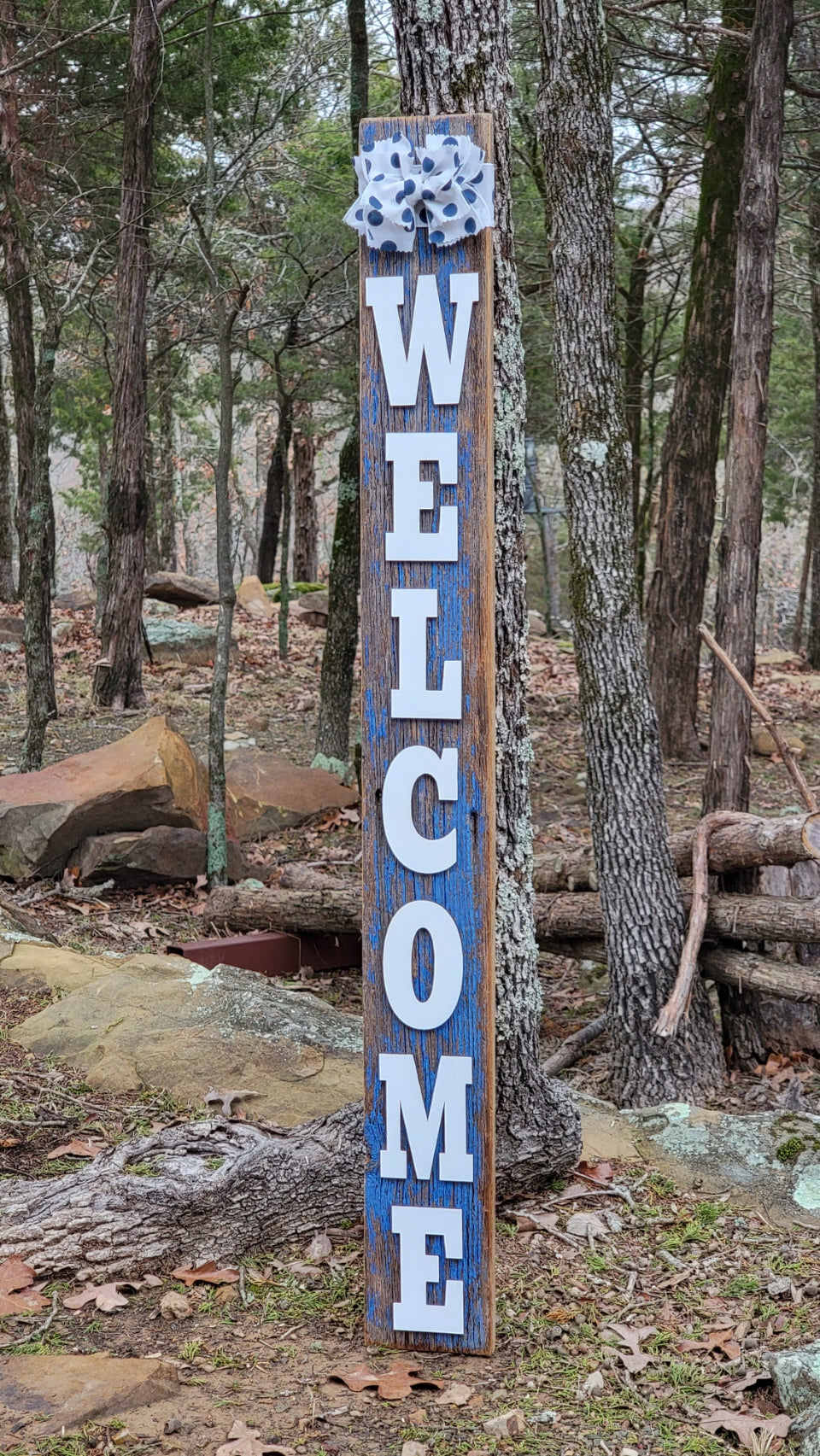 Rustic Welcome Sign w/Bow