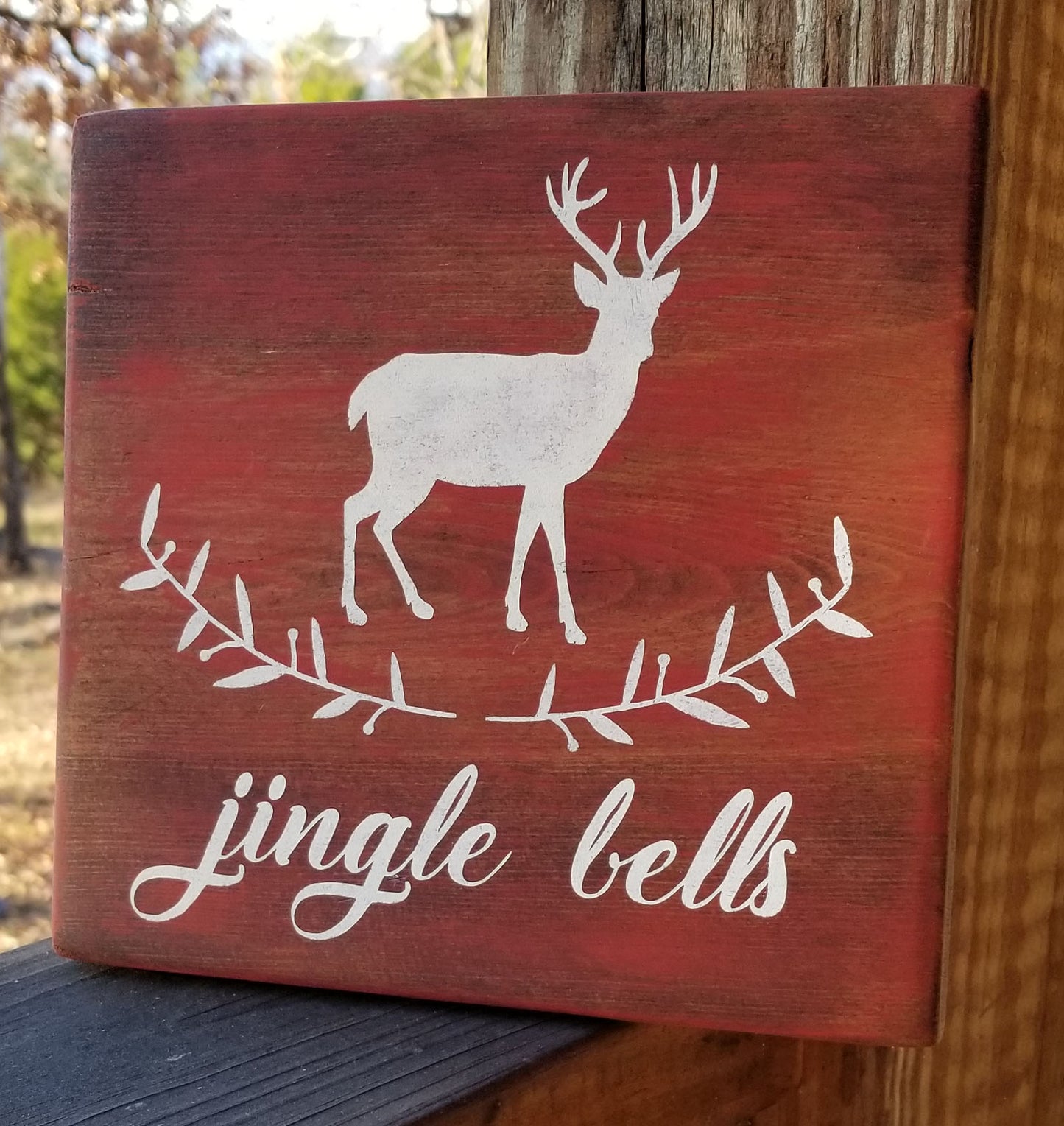 8x8 Distressed Christmas Shelf Sitter