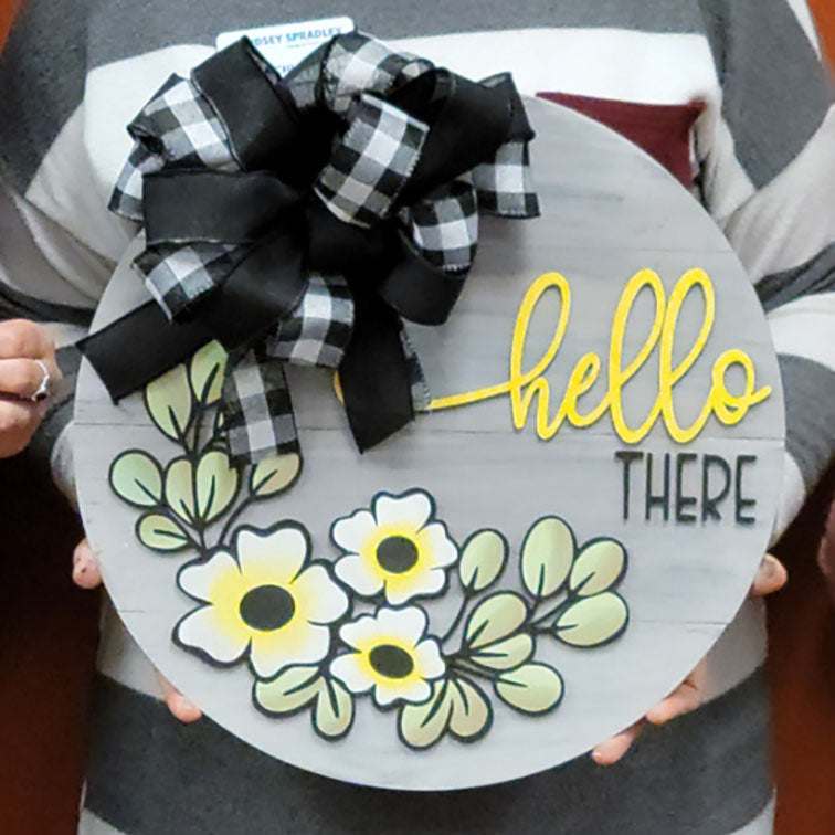 Hello There Door Hanger Round