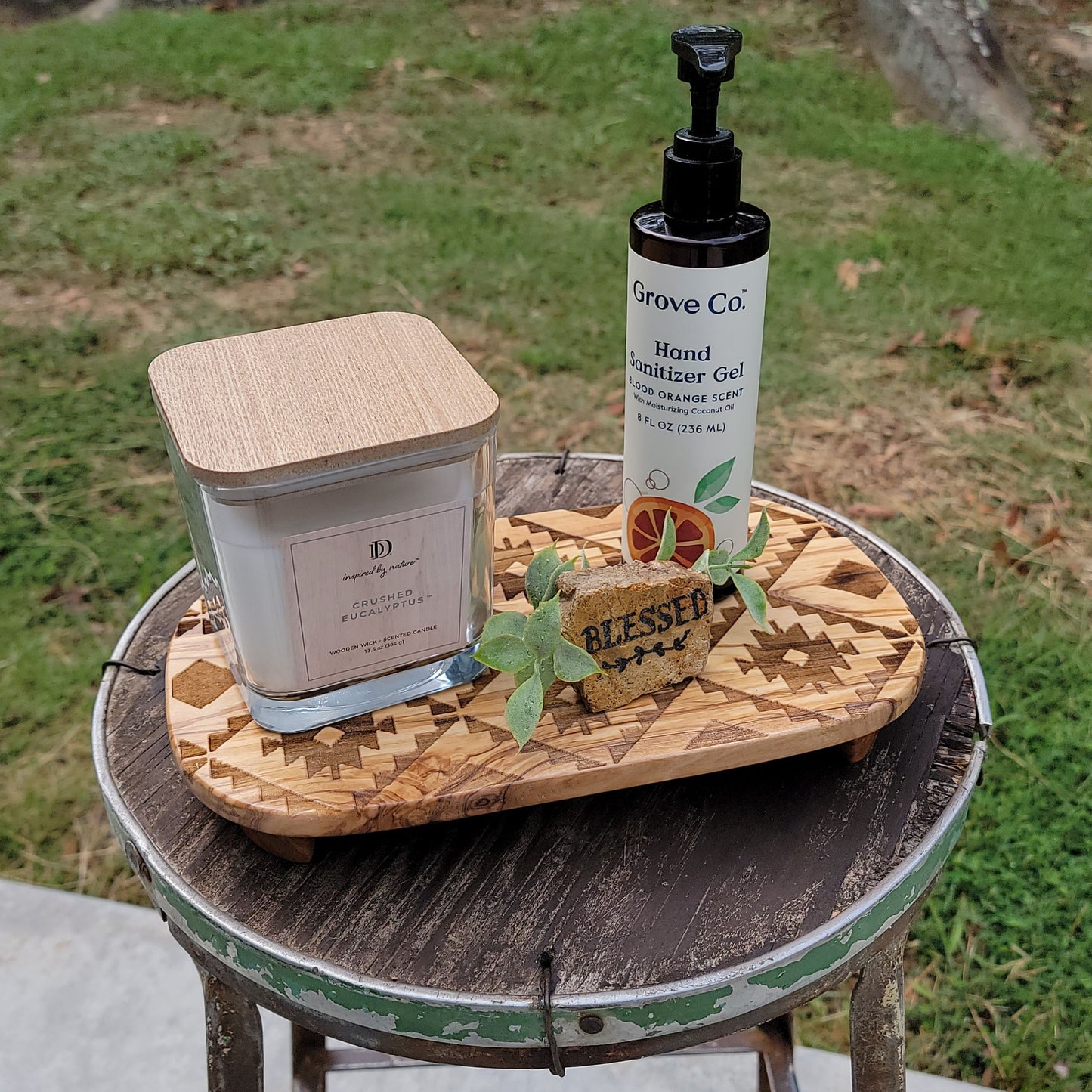 Olive Wood Footed Tray