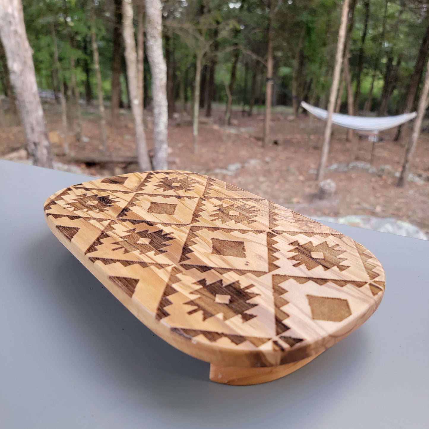 Olive Wood Footed Tray