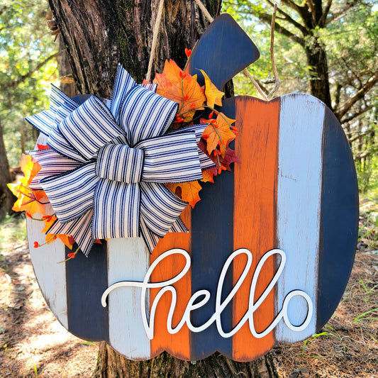 Fall Shiplap Pumpkin Round