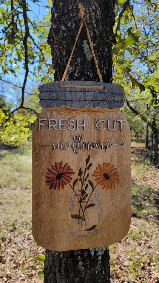 Handpainted Fresh Cut Sunflowers