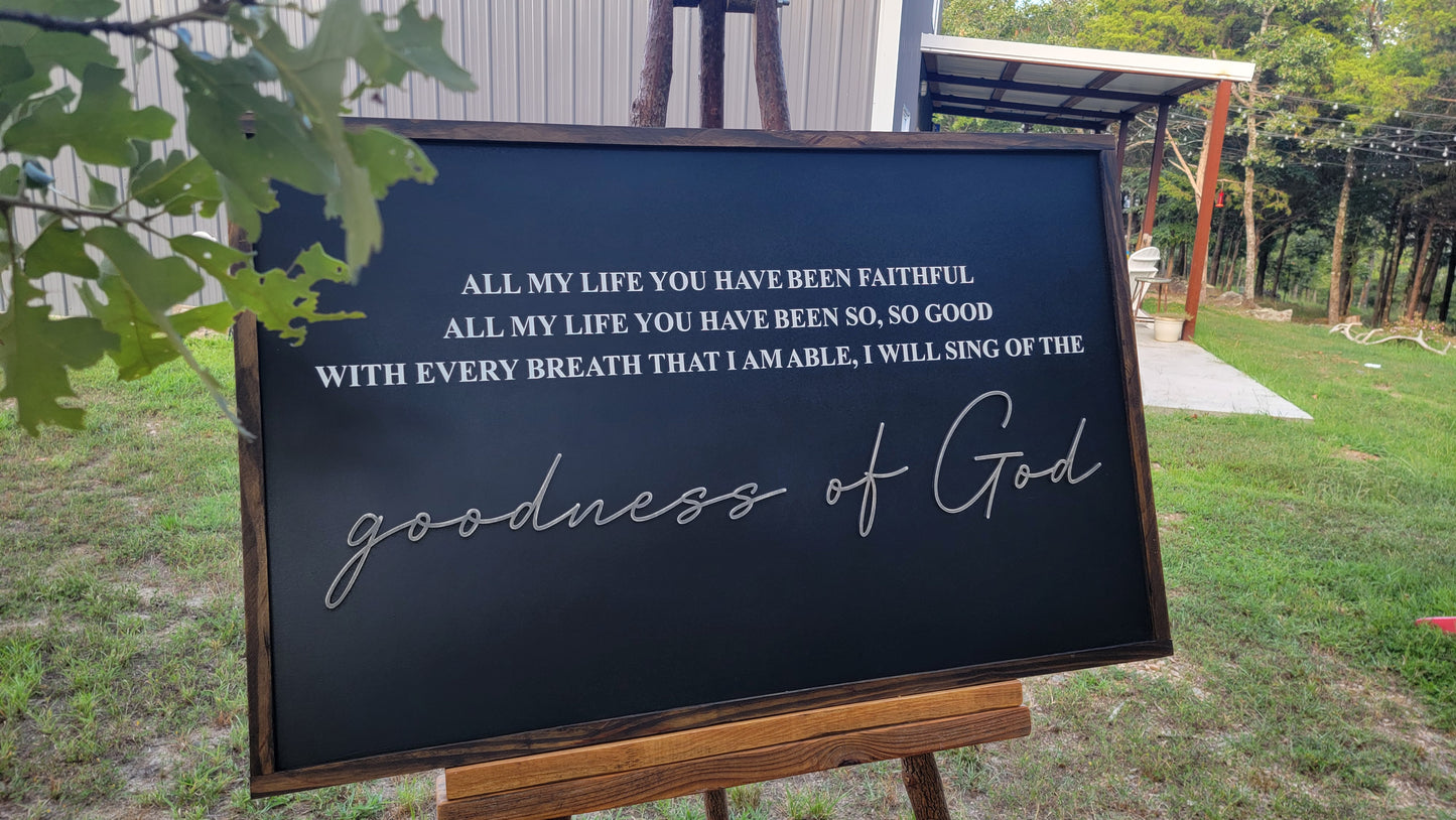 Goodness of God Lyric Sign