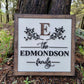 Square Wood Canvas Monogram Sign