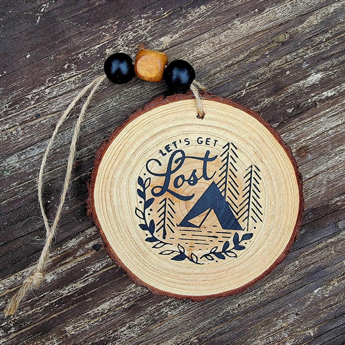 Rustic Wood Car Charms