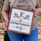 Square Wood Canvas Monogram Sign