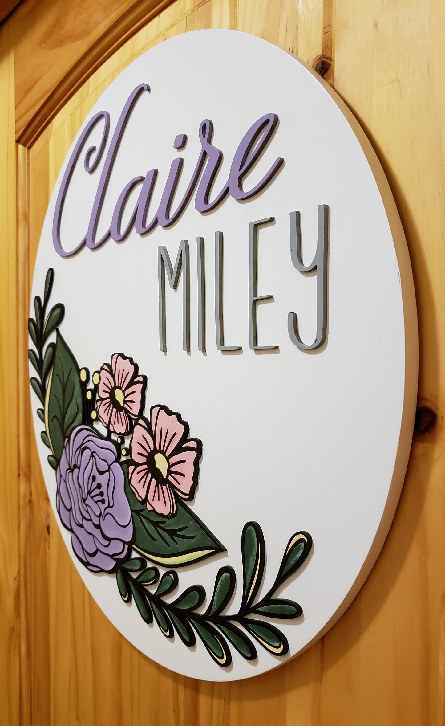The "Claire" Round Name Sign