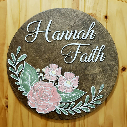 The "Hannah" Round Name Sign