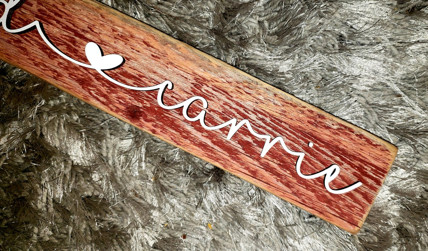 Red Barnwood w/Couples Name