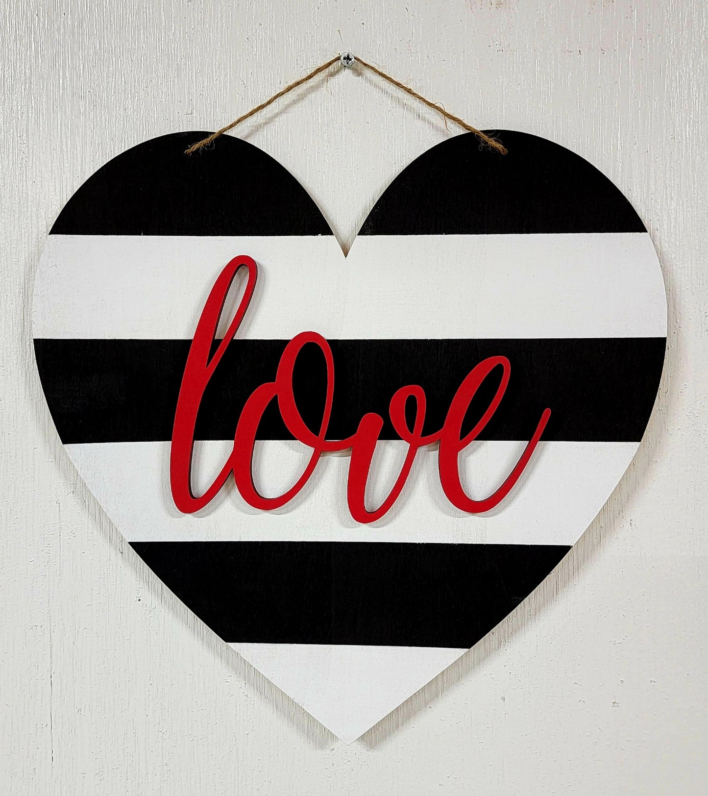Black & White Heart with Red 3D Love