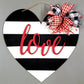 Black & White Heart with Red 3D Love