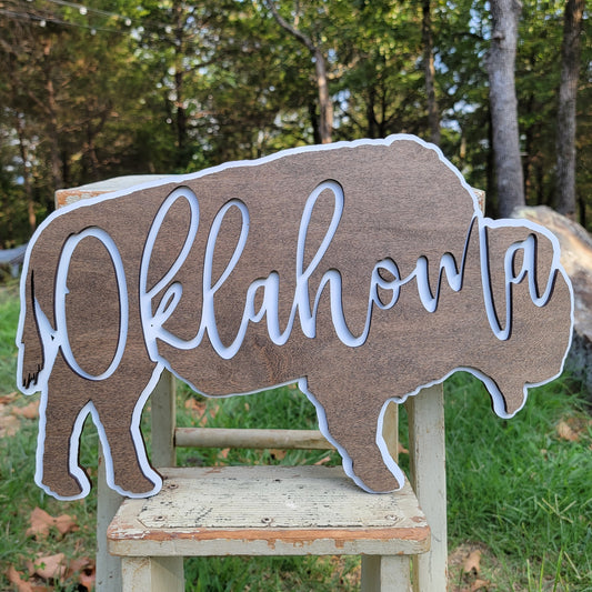 Oklahoma Bison Outline