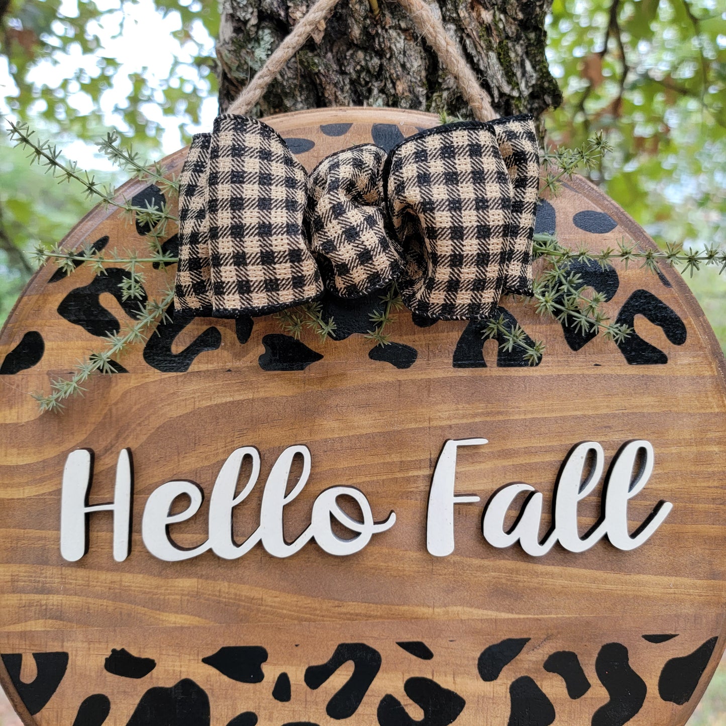 Cheetah Print "Hello Fall" Round