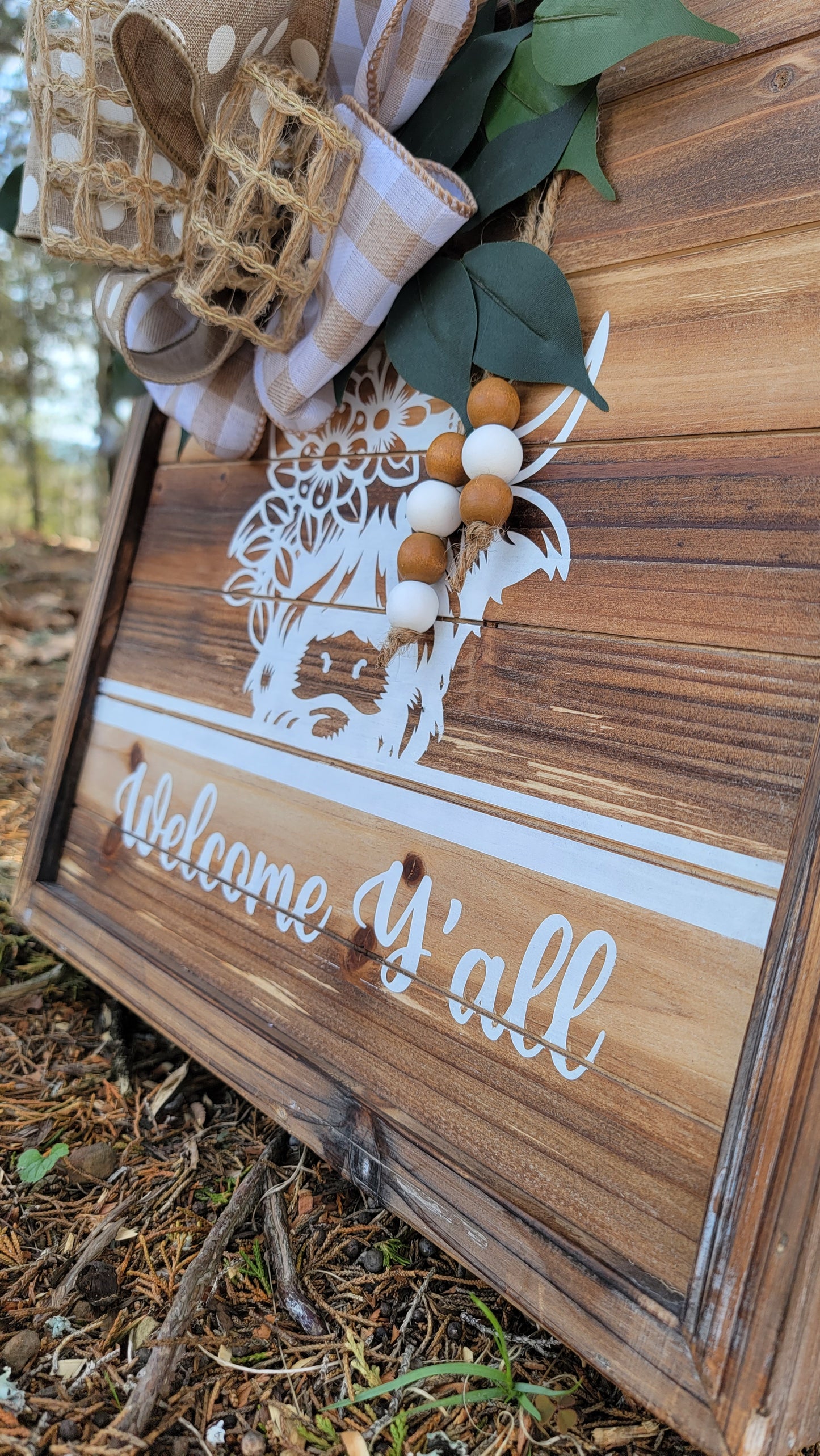 Highland Cow Welcome Sign